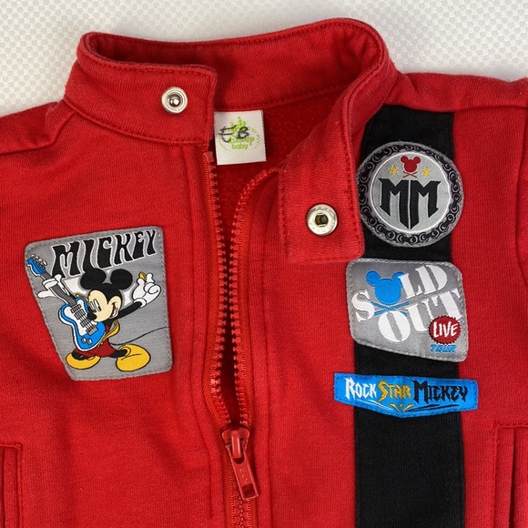 Disney Baby Rock Star Mickey Mouse Zip-Up Sweatshirt Jacket size 0-3 Months - Picture 8 of 12